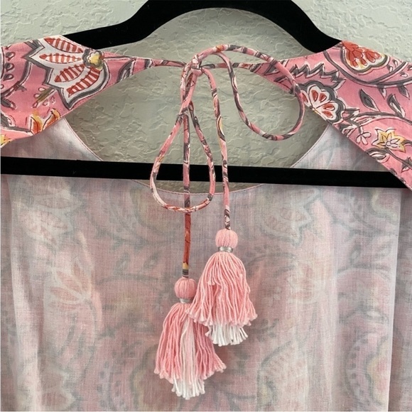 "Rosewater Reverie" Madison Mathews Boho Maxi Dress Backless Cotton Dress Large - Picture 14 of 14